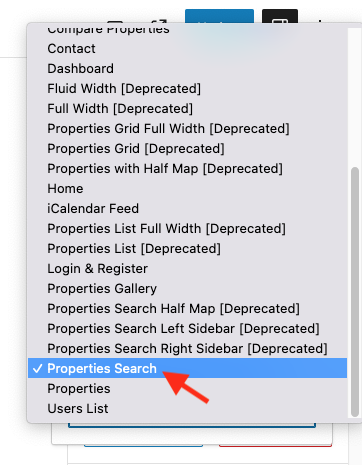 Property Search Template Selection