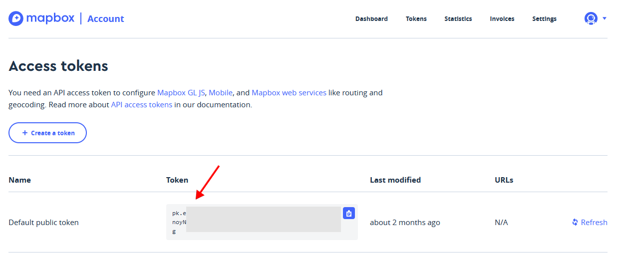 MapBox Default Public Token