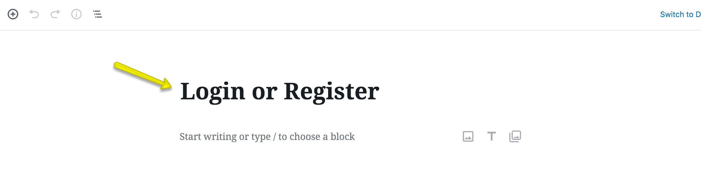 Login & Register Page Title