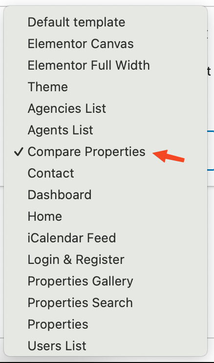 RealHomes Compare Page Attributes