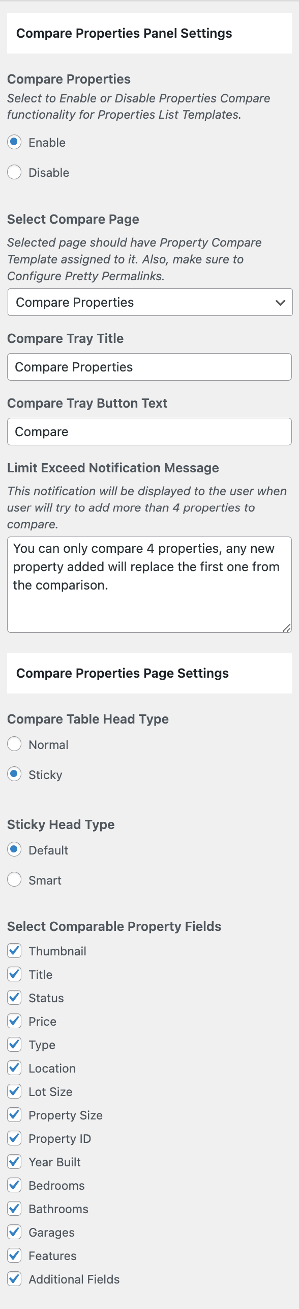 RealHomes Compare Properties Section