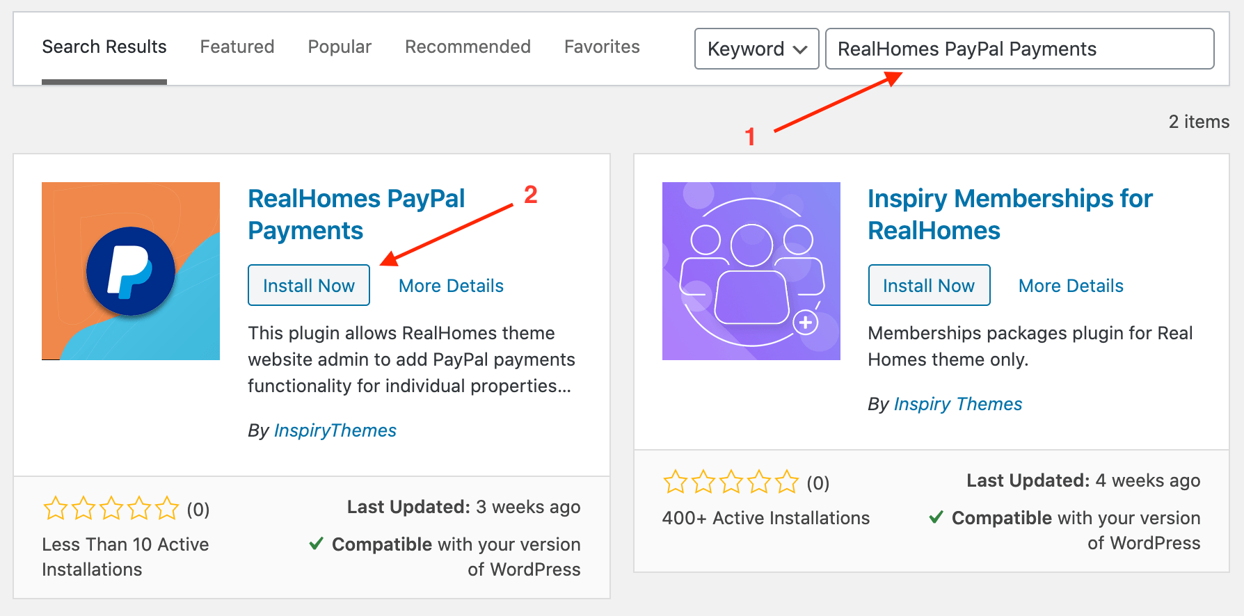 Install RealHomes PayPal Payments Plugin