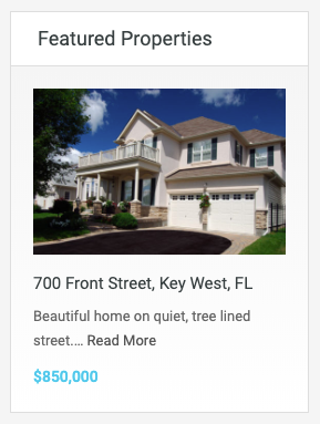 RealHomes Agent Featured Properties Widget Classic